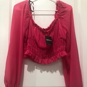 NWT! PINK CHIC SQUARE CUT TOP